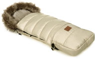 HappyBee Combi winter snood with fur coat latte/latte - Stroller Footmuff