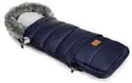 HappyBee Combi winter sling with fur blue/grey - Stroller Footmuff