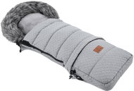 HappyBee Combi Diamond winter sling with fur grey/grey - Stroller Footmuff