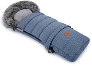 HappyBee Combi Diamond winter sling with fur blue/grey - Stroller Footmuff