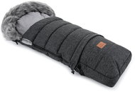 HappyBee Zimní fusak Combi Leny s kožíškem black - Fusak do kočárku