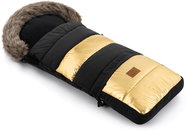 HappyBee Combi Shine winter sling with brown fur gold - Stroller Footmuff