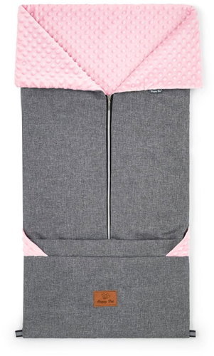 HappyBee Leny 2in1 graphite/minky pink universal footmuff - Stroller Footmuff - Main image