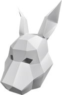 PolyPaper - 3D Papírová maska - Králík bílá - Karnevalová maska