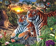 Gaira Diamantové malování Tygři DP956 - Diamond Painting