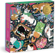 GALISON Metallic square puzzle Cat Christmas chaos 500 pieces - Jigsaw Puzzle