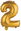 Numbers '2' gold, 35 cm