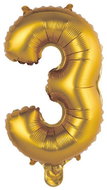 GoDan Inflatable balloon numbers '3' gold, 35 cm - Balloons