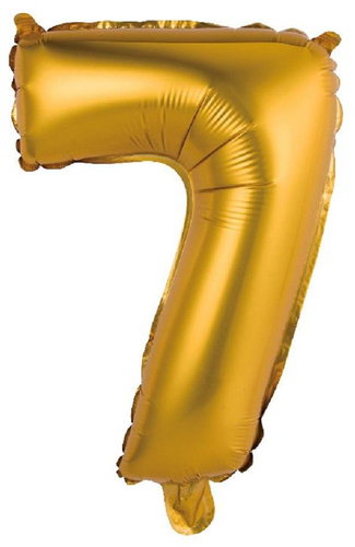 GoDan Inflatable balloon number '7' gold, 35 cm - Balloons - Main image