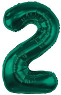 GoDan Inflatable balloon LETTERS '2' bottle green, foil 85 cm - Balloons