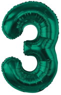 GoDan Inflatable balloon NUMBER '3' bottle green, foil 85 cm - Balloons