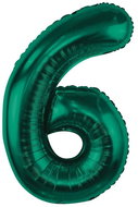 GoDan Inflatable balloon NUMBER '6' bottle green, foil 85 cm - Balloons