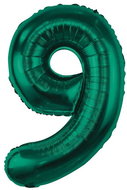 GoDan Inflatable balloon NUMBER '9' bottle green, foil 85 cm - Balloons