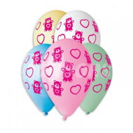 Gemar OB Balloons GS110 Teddy Bear with hearts 5 pcs - Balloons