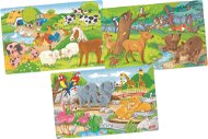 GOKI Dřevěné puzzle Zvířata 3 × 24 dílků - Dřevěné puzzle