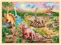 GOKI Dřevěné puzzle Dinosauří stezka 96 dílků - Dřevěné puzzle