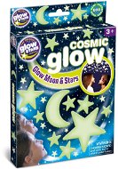 GlowStars Leuchtende Wanddekoration - Kosmischer Mond und Sterne - Selbstklebende Dekoration