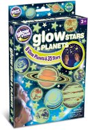 GlowStars Leuchtende Wanddekoration - Planeten und Sterne - Selbstklebende Dekoration