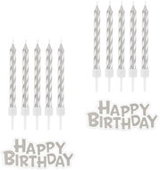 Godan Happy birthday candle set - silver - 32 pcs - 7 cm - Candle