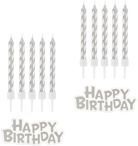 Godan Happy birthday candle set - silver - 32 pcs - 7 cm - Candle - Main image