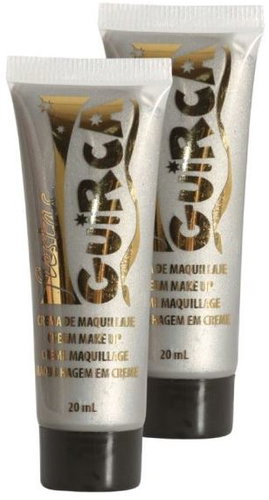 Guirca Silver Make-Up In Tube - Halloween - 40 ml - Face Paint - Main image