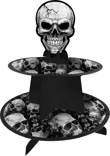 GUIRCA Stand with skulls for muffins 40 × 30 cm - Party Accessories - Main image
