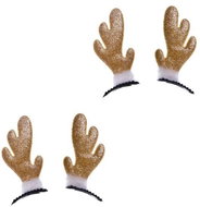 ARPEX Mini reindeer horns on a clip, gold, Christmas, 4 pcs - Costume Accessory