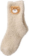 H&L Smetanové dětské teplé chlupaté ponožky Medvídek vel. 25-29 polyester - Socks