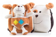 G21 Plush Dog Backpack, Double-sided, Brown - Small Backpack