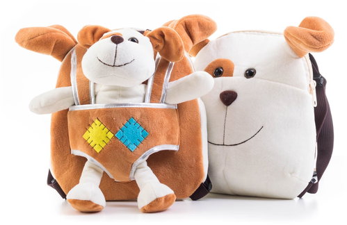 G21 Plush Dog Backpack, Double-sided, Brown - Small Backpack - Main image