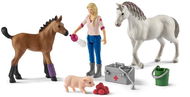 Schleich Állatorvosi látogatás a kancánál és csikójánál 42486 - Figura