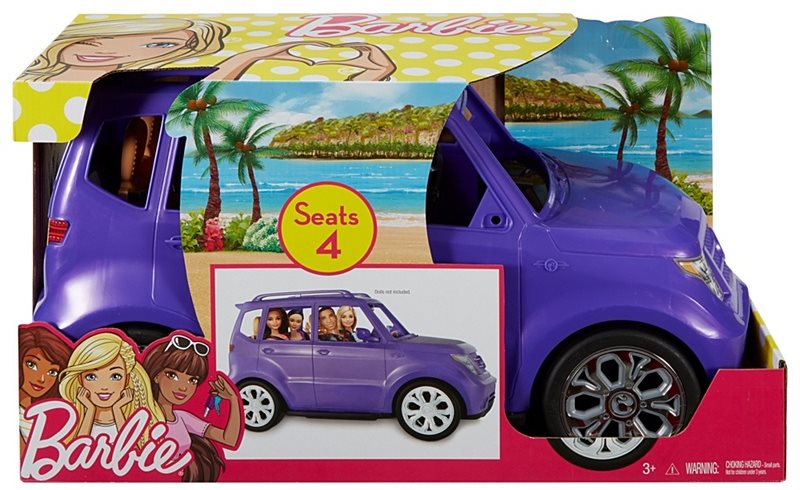 Barbie suv 2025 vehicle purple