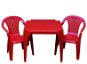IPAE - sada červená 2 židličky a stoleček - Dětský nábytek
