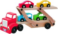 Oktató játékok - Woody autószállító utánfutós vontató - Készségfejlesztő játék