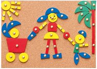 Spielzeug Bastel-Set Woody Platte mit Hammer, Formen und Nägeln - Lernspielzeug
