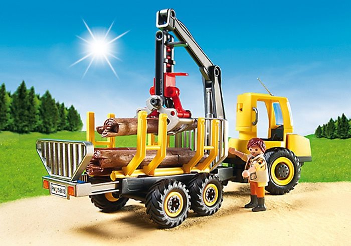 Playmobil timber cheap truck with crane