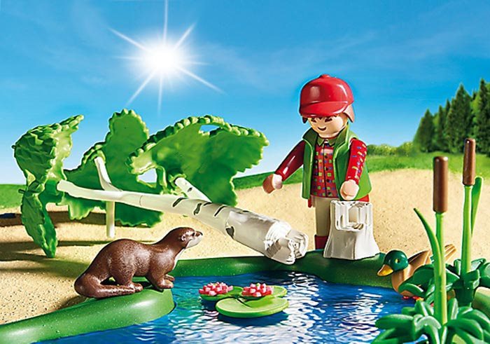 Playmobil fishing hot sale pond