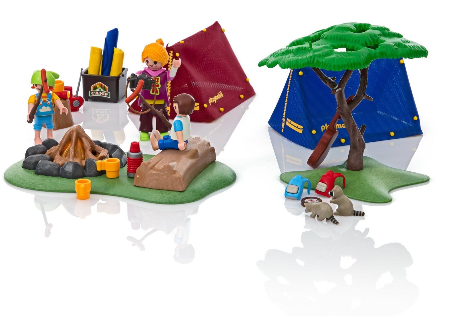 Playmobil campsite with sales fire