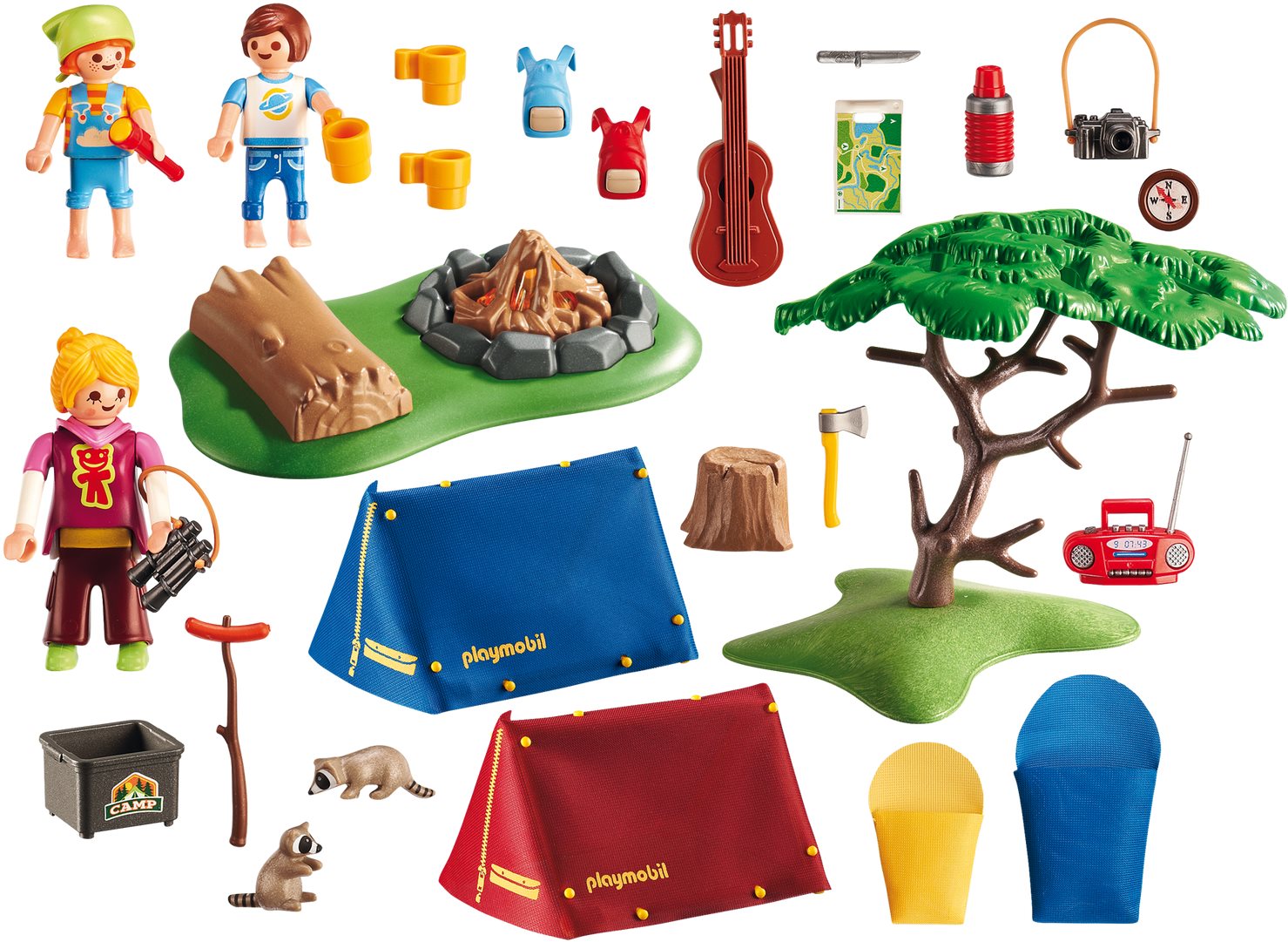 Playmobil summer campsite store with led fire