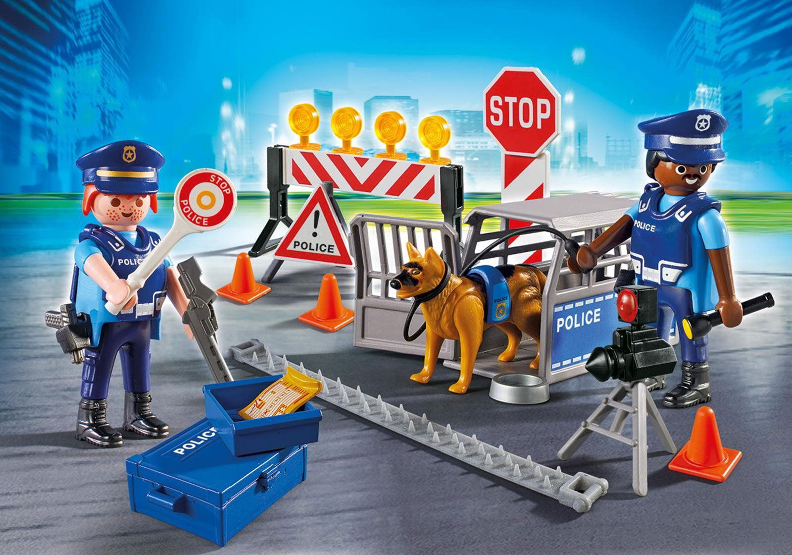 Playmobil police hot sale roadblock