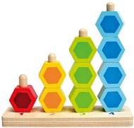 Hape Threaded Colourful Hexagonal Shapes - Sort and Stack Tower