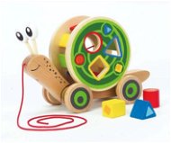 Hape Snail Tug with Insertable Geometric Shapes - Push and Pull Toy