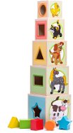 Woody Tower of 5 cubes Animals - Picture Blocks