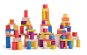 Woody Building Blocks Natural and Coloured in Cardboard 100 Pcs, 2.5cm - Wooden Blocks