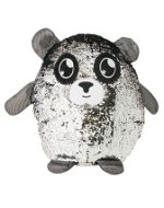 Glitter Palz Sequined Character. Large, Silver and Black - Teddy Bear
