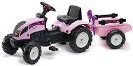 Traktor utánfutóval - rózsaszín - Pedálos traktor