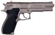 Policajná pištoľ strieborná matná kovová 8 rán - Detská pištoľ