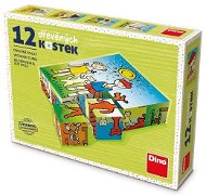 Dino Kutya és macska 12 kocka - Fakocka
