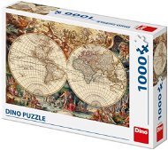 Dino történelmi térkép, 1000 építőelem - Puzzle