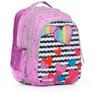 Anna Purple Hearts 2-in-1 - School Backpack